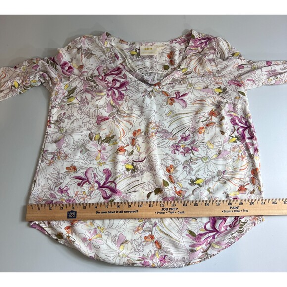Maeve by Anthropologie Women's Pernille Floral Tie Sleeve Top Rayon Size XS - Picture 9 of 12